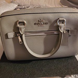 NWT  Coach Leather Gray Rowan  Satchel